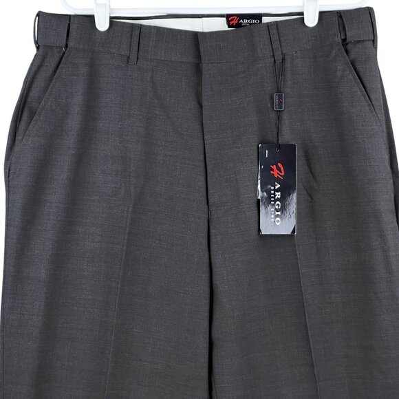 HARGIO Dress Line Men's Blend Wool Grey Dress Pants Size 38x34 Flat Front NWT - Picture 4 of 13